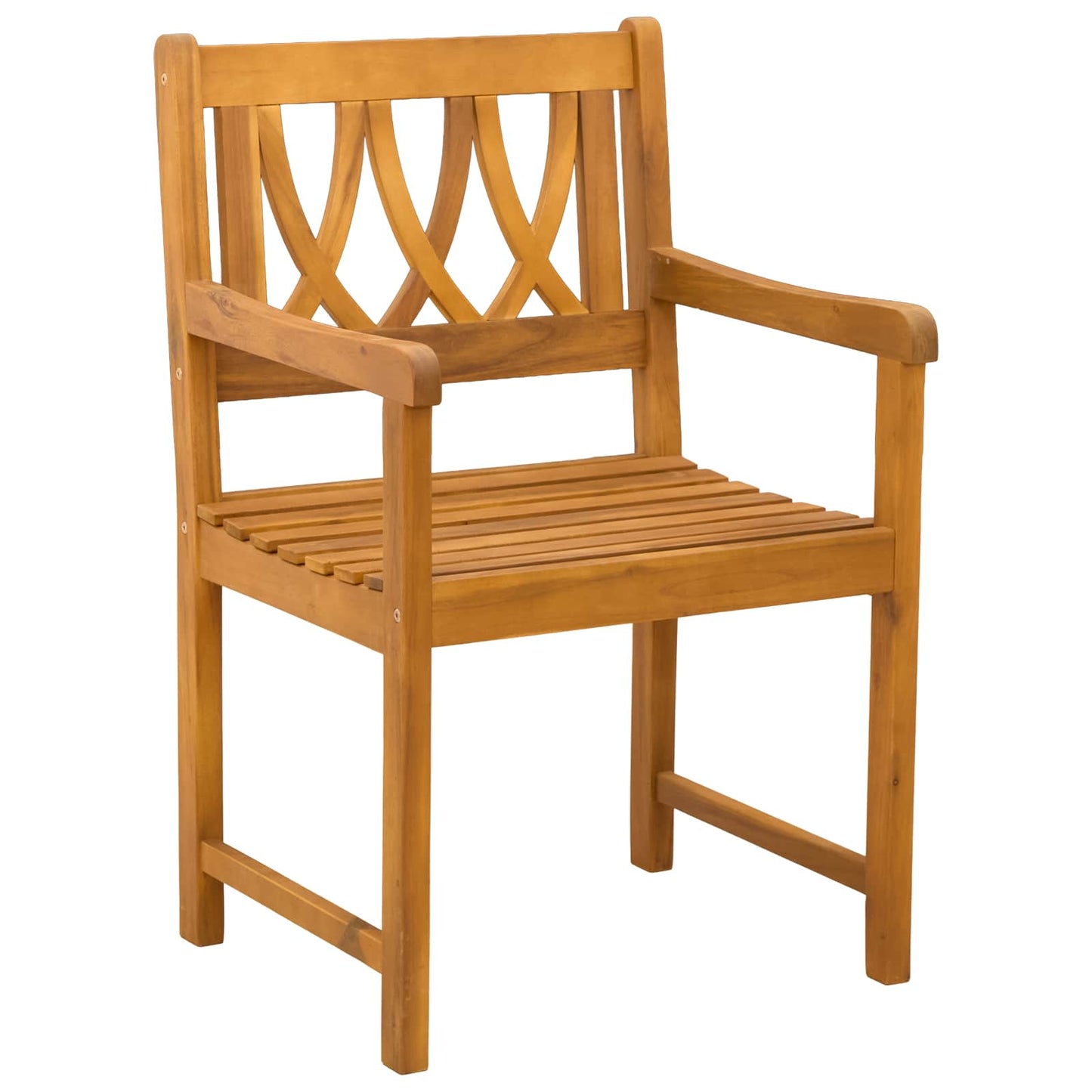 Garden Chairs 8 pcs Natural Solid Acacia Wood