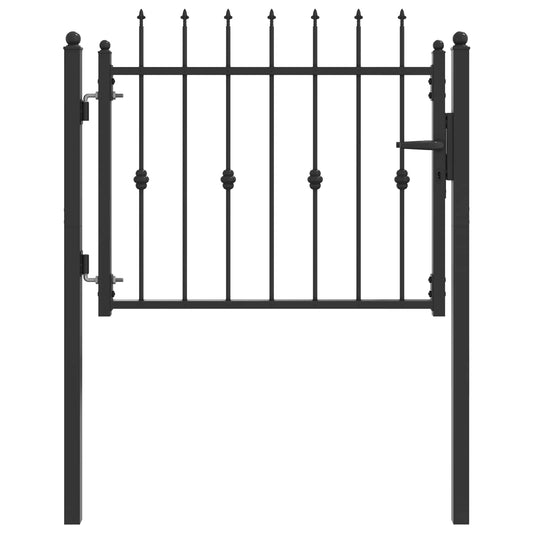 Fence Gate ASTEN 100 x 75 cm Metal Black Lockable
