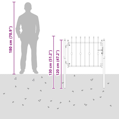 Fence Gate HORST 100 x 75 cm Metal Black Lockable