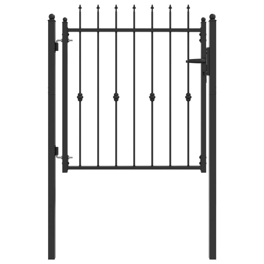 Fence Gate ASTEN 100 x 100 cm Metal Black Lockable