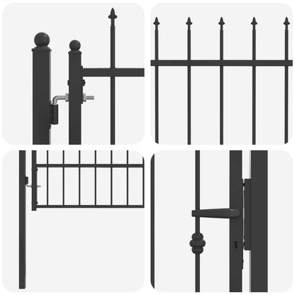 Fence Gate HORST 100 x 150 cm Metal Black Lockable