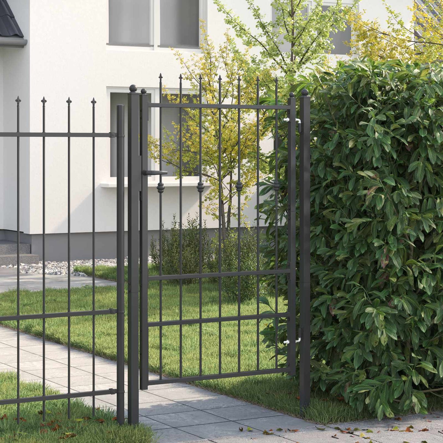 Fence Gate HORST 100 x 150 cm Metal Black Lockable