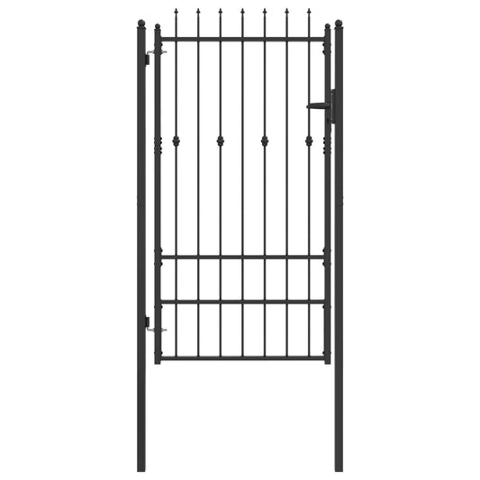 Fence Gate ASTEN 100 x 175 cm Metal Black Lockable