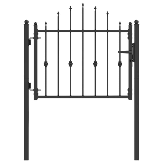 Fence Gate ASTEN 100 x 75 cm Metal Black Lockable