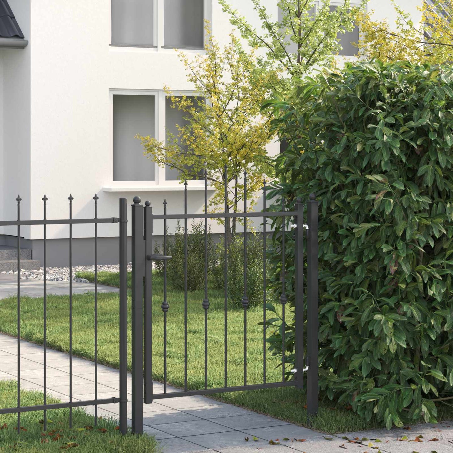 Fence Gate HORST 100 x 100 cm Metal Black Lockable