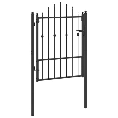Fence Gate HORST 100 x 125 cm Metal Black Lockable