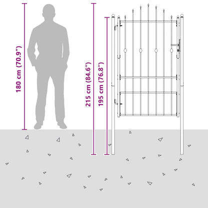 Fence Gate HORST 100 x 150 cm Metal Black Lockable