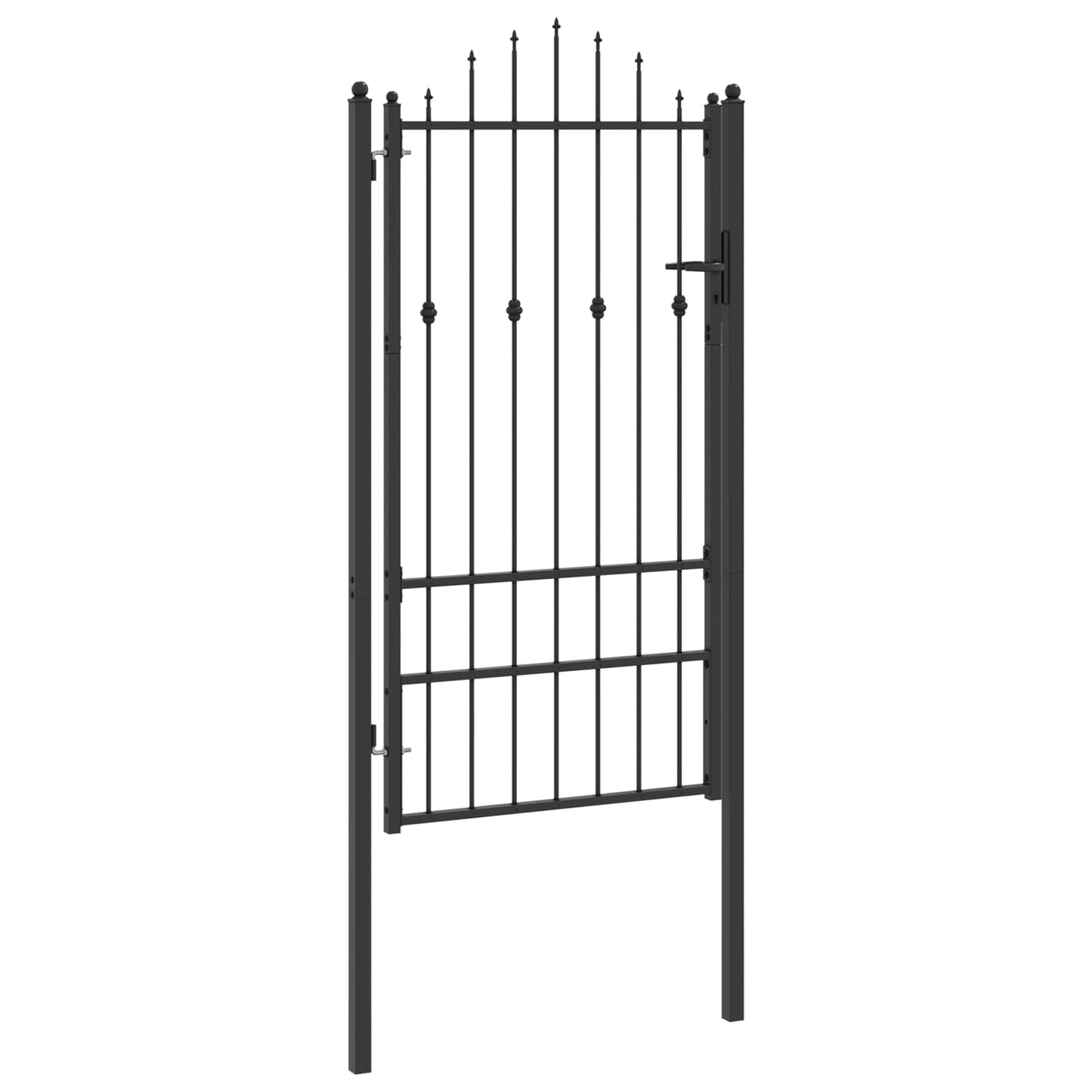 Fence Gate HORST 100 x 175 cm Metal Black Lockable