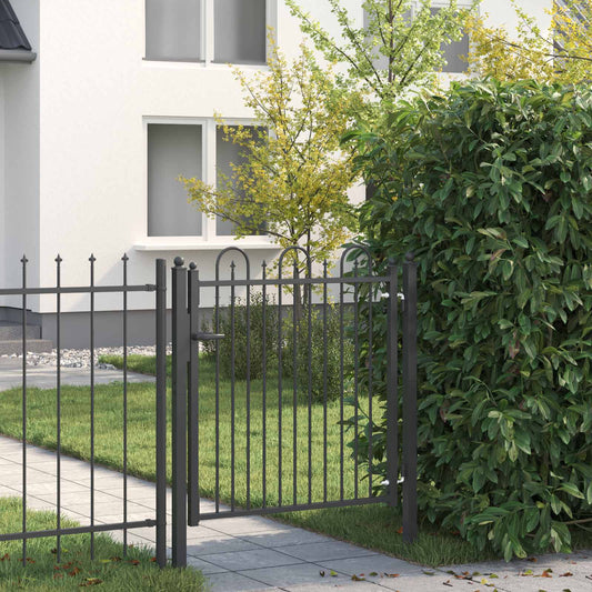 Fence Gate DRONTEN 100 x 100 cm Metal Black Lockable
