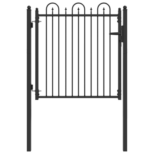 Fence Gate DRONTEN 100 x 100 cm Metal Black Lockable