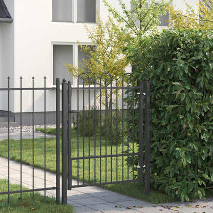 Fence Gate HORST 100 x 125 cm Metal Black Lockable