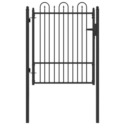 Fence Gate HORST 100 x 125 cm Metal Black Lockable