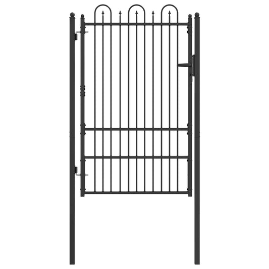 Fence Gate DRONTEN 100 x 150 cm Steel Black Lockable