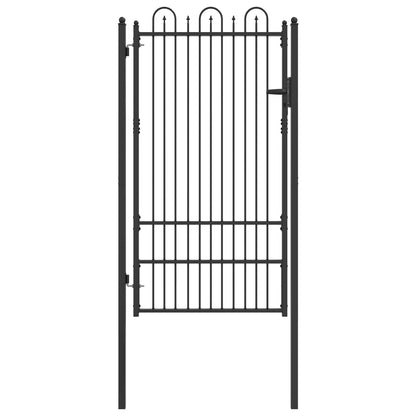 Fence Gate HORST 100 x 175 cm Steel Black Lockable