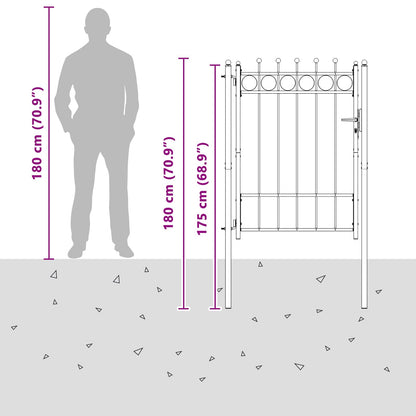 Fence Gate HORST 100 x 125 cm Metal Black Lockable