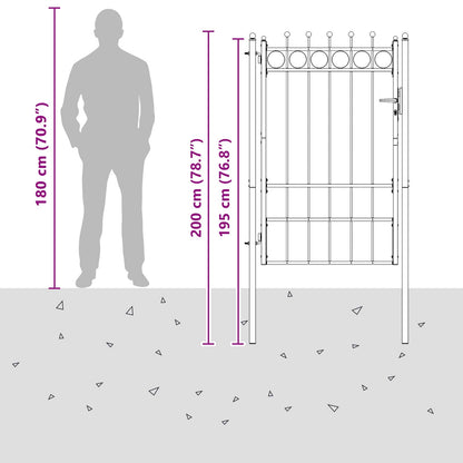 Fence Gate HORST 100 x 150 cm Metal Black Lockable