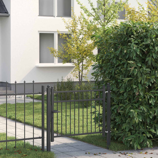 Fence Gate BAARLO 100 x 75 cm Metal Black Lockable