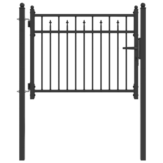 Fence Gate BAARLO 100 x 75 cm Metal Black Lockable
