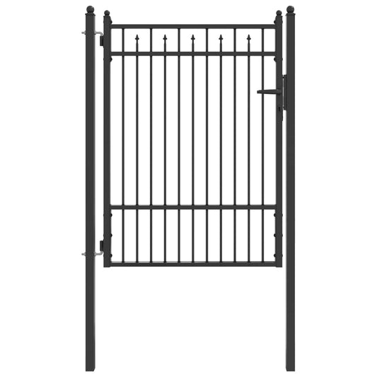 Fence Gate BAARLO 100 x 125 cm Metal Black Lockable