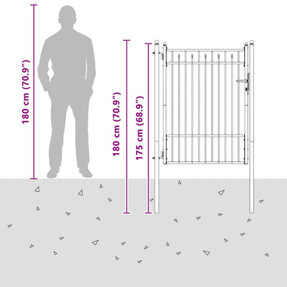 Fence Gate HORST 100 x 125 cm Metal Black Lockable