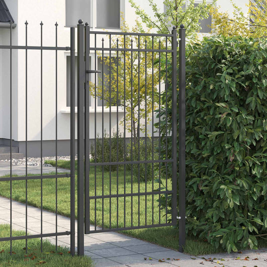 Fence Gate BAARLO 100 x 175 cm Metal Black Lockable