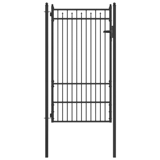 Fence Gate BAARLO 100 x 175 cm Metal Black Lockable