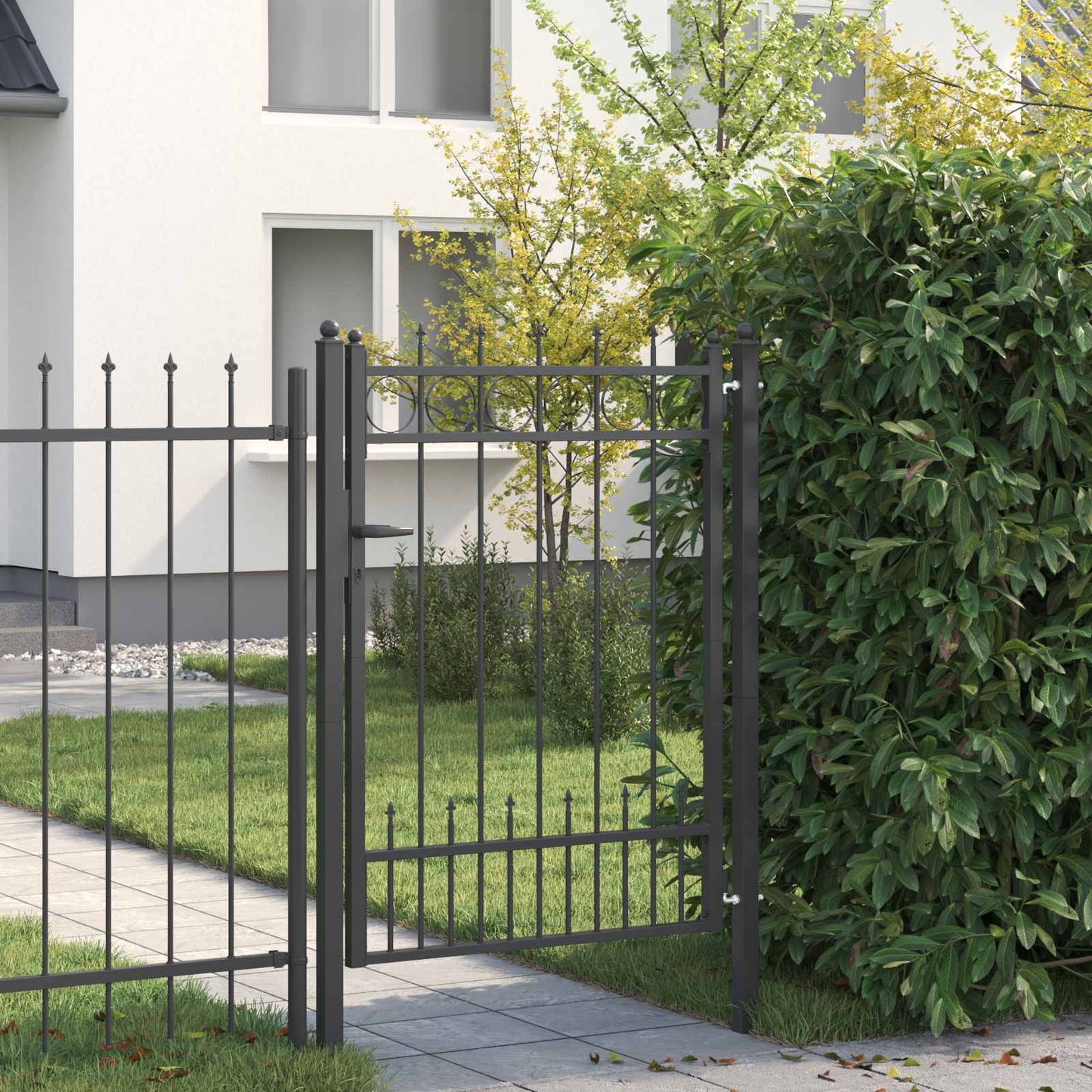 Fence Gate HORST Steel Black Lockable