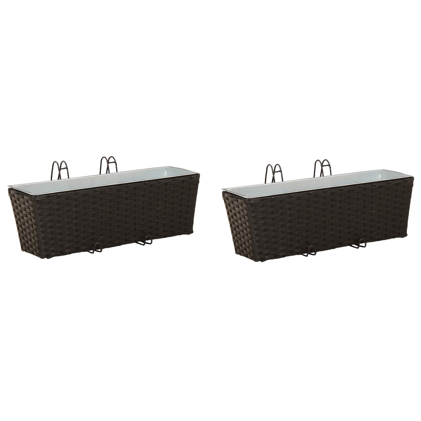Railing 2 pcs Black 50 x 17 x 17 cm Metal