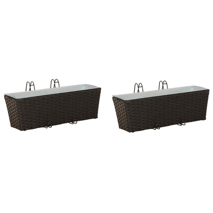 Railing 2 pcs Black 50 x 17 x 17 cm Metal