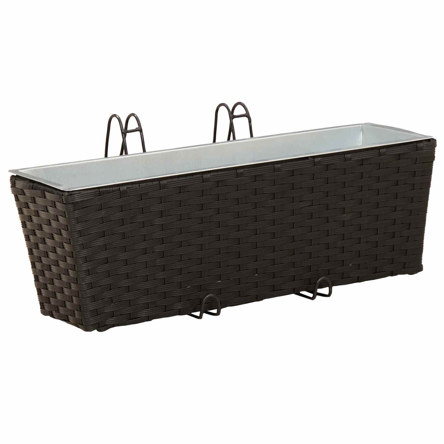 Railing 2 pcs Black 50 x 17 x 17 cm Metal