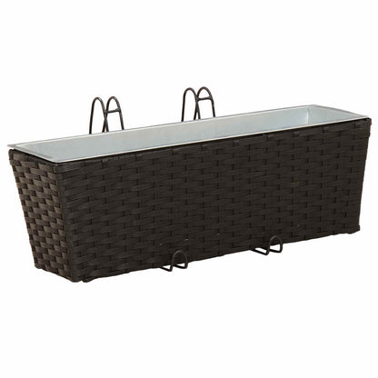 Railing 2 pcs Black 50 x 17 x 17 cm Metal