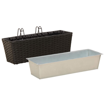 Railing 2 pcs Black 50 x 17 x 17 cm Metal