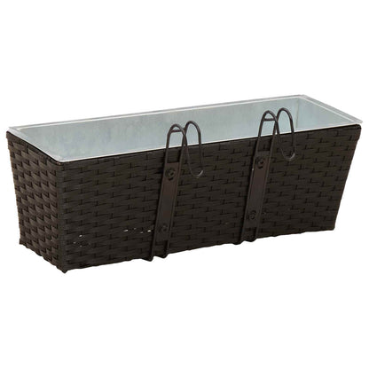 Railing 2 pcs Black 50 x 17 x 17 cm Metal
