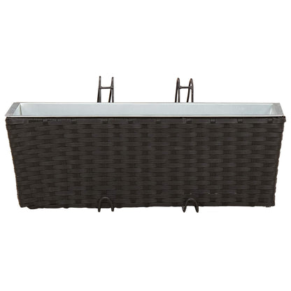 Railing 2 pcs Black 50 x 17 x 17 cm Metal