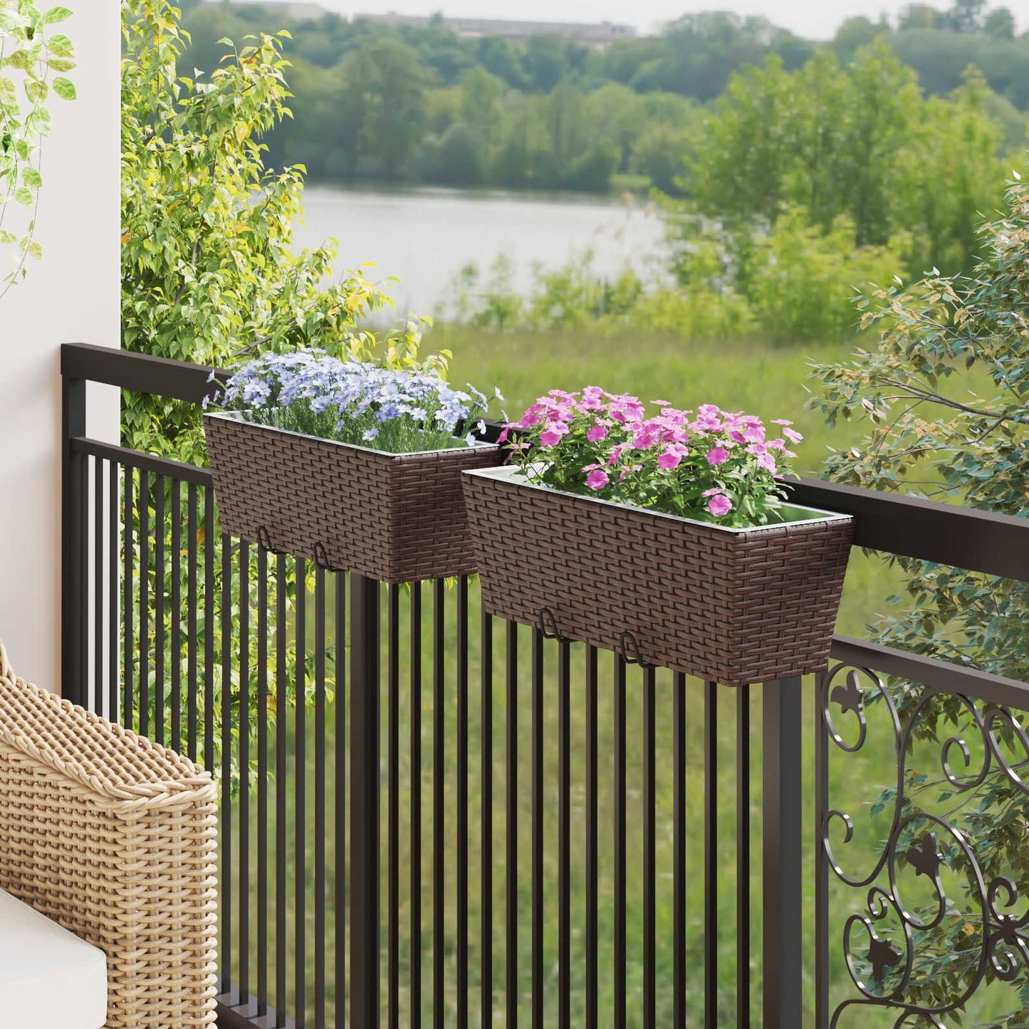 Railing 2 pcs 50 x 17 x 17 cm Metal