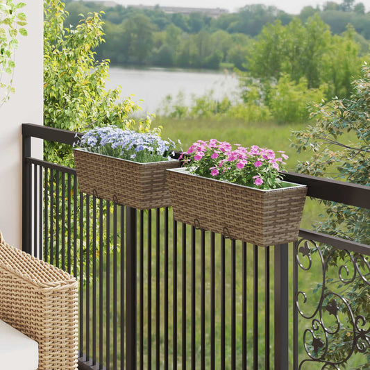 Railing 2 pcs Grey 50 x 17 x 17 cm Metal