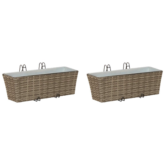 Railing 2 pcs Grey 50 x 17 x 17 cm Metal