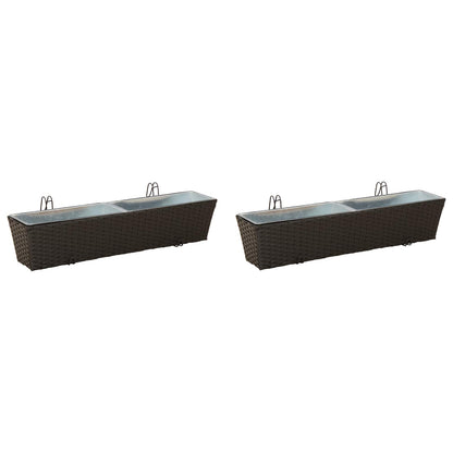Railing 2 pcs 80 x 17 x 17 cm Metal