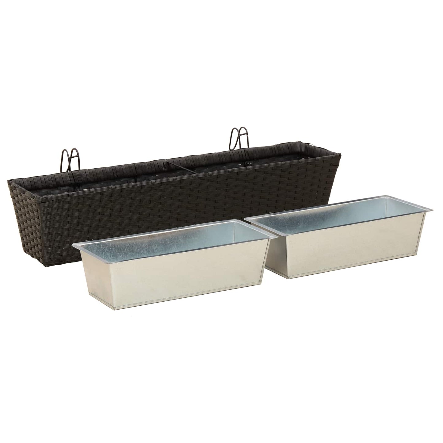 Railing 2 pcs 80 x 17 x 17 cm Metal