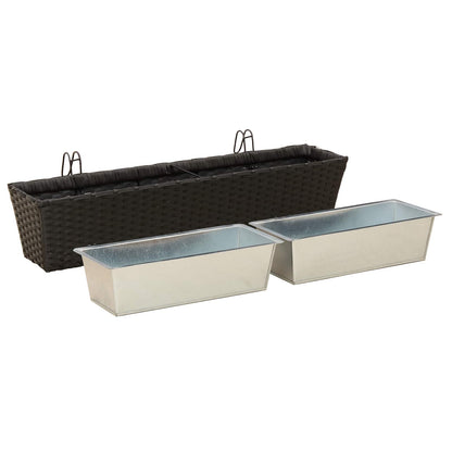 Railing 2 pcs 80 x 17 x 17 cm Metal