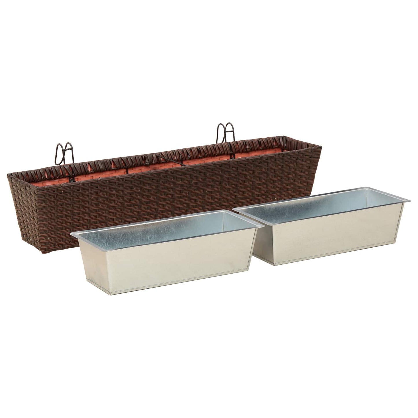 Railing 2 pcs 80 x 17 x 17 cm Metal