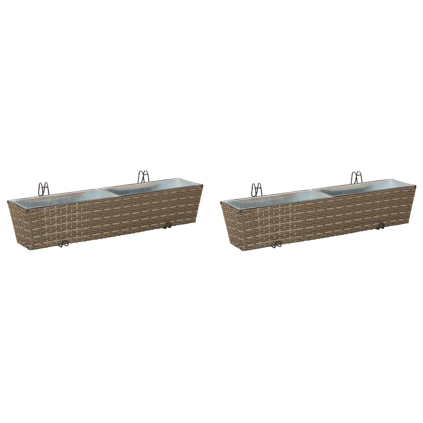 Railing 2 pcs 80 x 17 x 17 cm Metal
