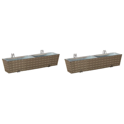 Railing 2 pcs 80 x 17 x 17 cm Metal