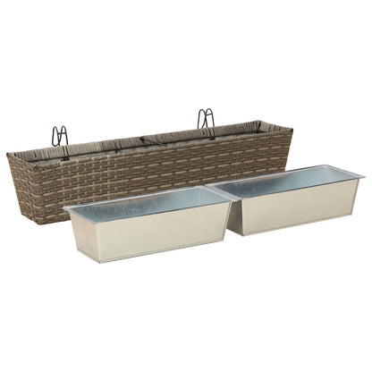 Railing 2 pcs 80 x 17 x 17 cm Metal