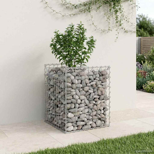Gabion Raised Bed 50 x 50 x 60 cm Galvanised Steel Silver