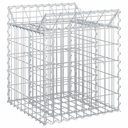 Gabion Raised Bed 50 x 50 x 60 cm Galvanised Steel Silver