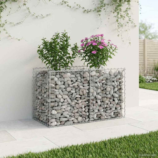 Gabion Raised Bed 100 x 50 x 60 cm Galvanised Steel Silver
