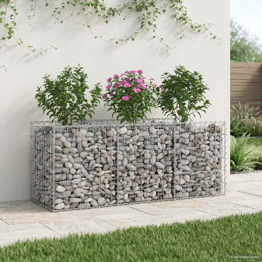 Gabion Raised Bed 150 x 50 x 60 cm Galvanised Steel Silver