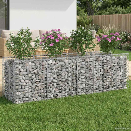 Gabion Raised Bed 200 x 50 x 60 cm Galvanised Steel Silver