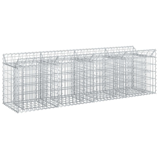 Gabion Raised Bed 200 x 50 x 60 cm Galvanised Steel Silver